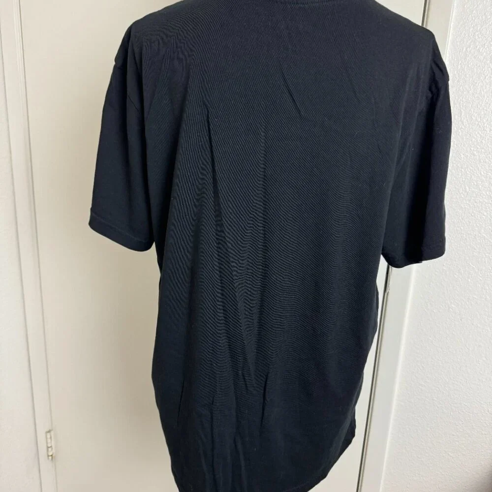 Guess Unisex Black Tee - shirt Floral Roses Rhinestones Size XL - Picture 6 of 7